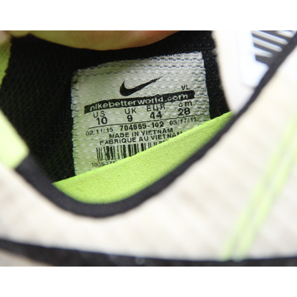 Nike Lunar Control 2 Golf Shoes Mens 10 White Yellow Spiked Lunarlon 704665-102 - Picture 9 of 9